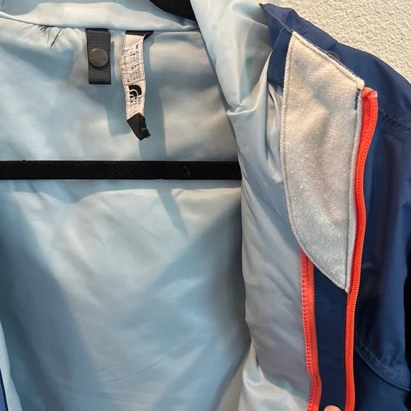 The North Face Blue and Orange Raincoat with Hood - Picture 3 of 4